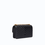 Borsa piccola a tracolla Love Bag One Chevron New Buckle 107620A0GK Z99Q PINKO Nero-antique gold 