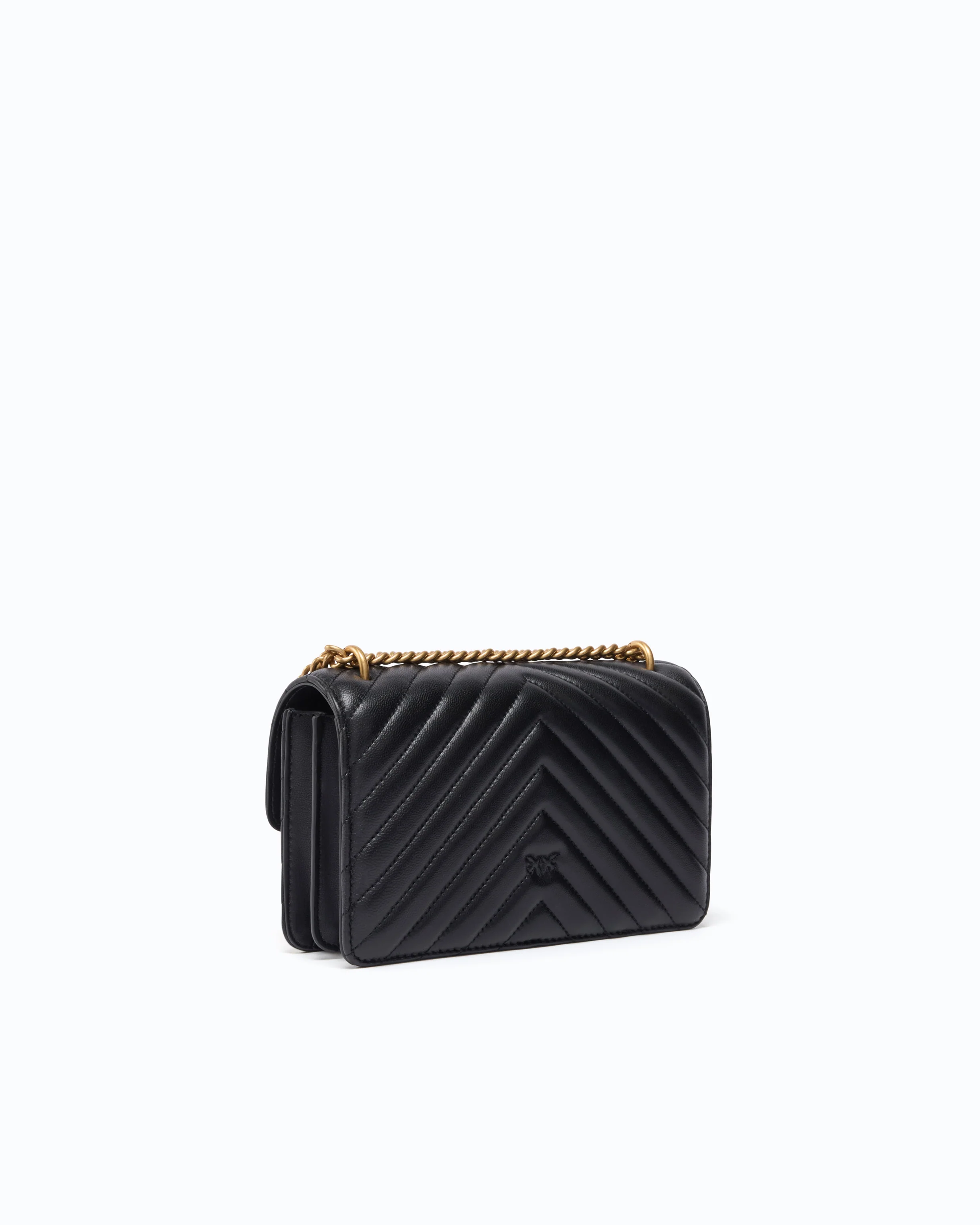 Borsa piccola a tracolla Love Bag One Chevron New Buckle 107620A0GK Z99Q PINKO Nero-antique gold 