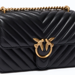 Borsa piccola a tracolla Love Bag One Chevron New Buckle 107620A0GK Z99Q PINKO Nero-antique gold 