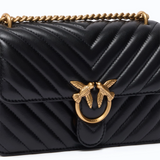 Borsa piccola a tracolla Love Bag One Chevron New Buckle 107620A0GK Z99Q PINKO Nero-antique gold 
