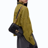 Borsa piccola a tracolla Love Bag One Chevron New Buckle 107620A0GK Z99Q PINKO Nero-antique gold 