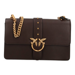 Borsa a mano media Love Bag One in pelle New Buckle 107621A0F1 M12Q PINKO Marrone-mascara antique 