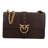 Borsa a mano media Love Bag One in pelle New Buckle 107621A0F1 M12Q PINKO Marrone-mascara antique 