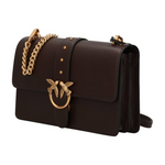 Borsa a mano media Love Bag One in pelle New Buckle 107621A0F1 M12Q PINKO Marrone-mascara antique 