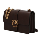 Borsa a mano media Love Bag One in pelle New Buckle 107621A0F1 M12Q PINKO Marrone-mascara antique 