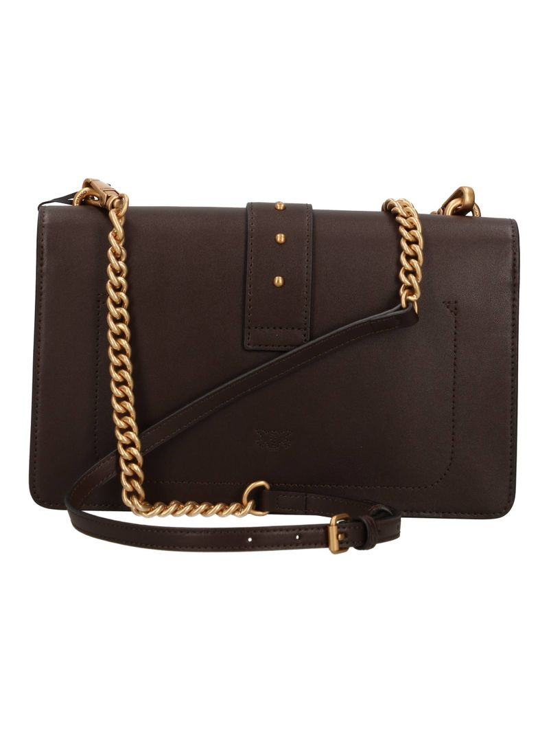 Borsa a mano media Love Bag One in pelle New Buckle 107621A0F1 M12Q PINKO Marrone-mascara antique 