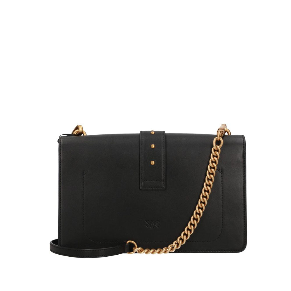 Borsa a mano media Love Bag One in pelle New Buckle 107621A0F1 Z99Q PINKO Nero-antique gold 