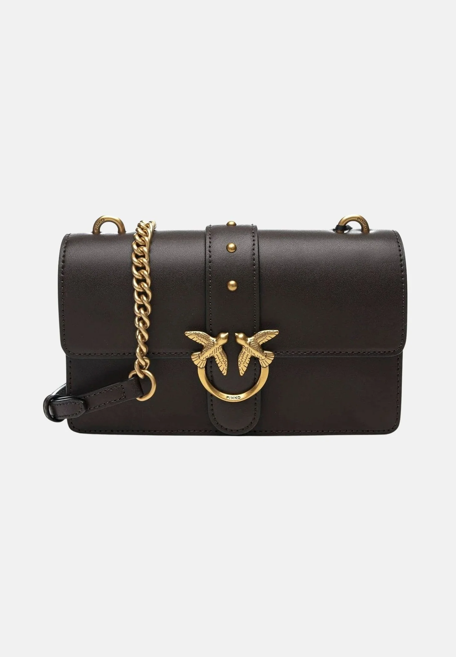 Borsa a tracolla piccola Love Bag One in pelle New Buckle 107622A0F1 M12Q PINKO Marrone mascara-antique 