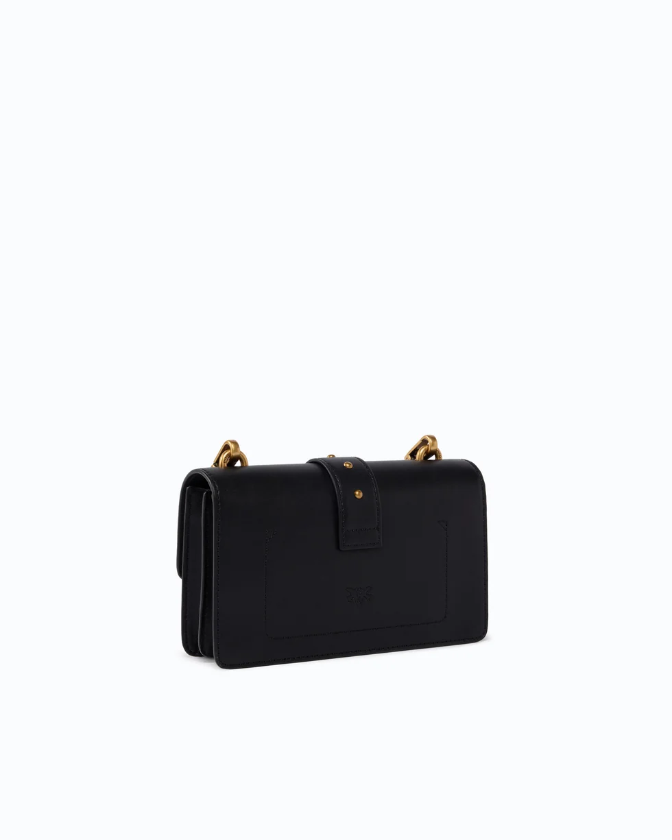 Borsa a tracolla piccola Love Bag One in pelle New Buckle 107622A0F1 Z99Q PINKO Nero-antique gold 
