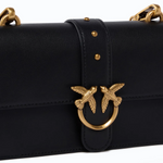 Borsa a tracolla piccola Love Bag One in pelle New Buckle 107622A0F1 Z99Q PINKO Nero-antique gold 