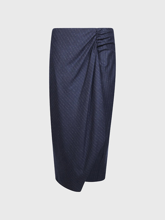 Gonna in flanella gessata 107706A3MC EI1 PINKO Blu/grigio 