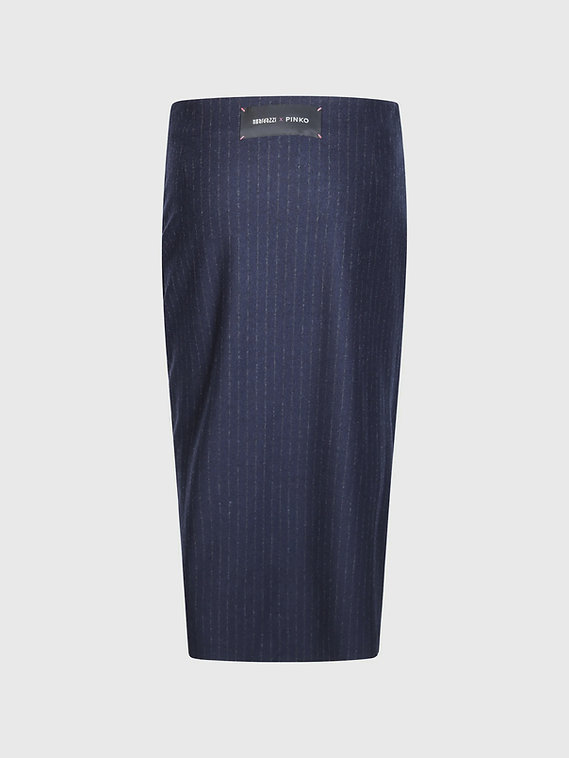 Gonna in flanella gessata 107706A3MC EI1 PINKO Blu/grigio 