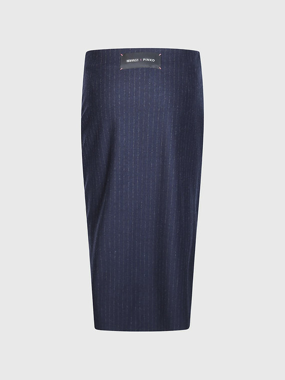 Gonna in flanella gessata 107706A3MC EI1 PINKO Blu/grigio 