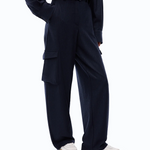 Pantaloni gessati con tasche cargo 107708A3MC EL1 PINKO Blu/grigio 