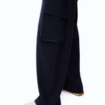 Pantaloni gessati con tasche cargo 107708A3MC EL1 PINKO Blu/grigio 