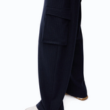 Pantaloni gessati con tasche cargo 107708A3MC EL1 PINKO Blu/grigio 