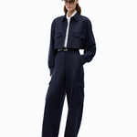 Pantaloni gessati con tasche cargo 107708A3MC EL1 PINKO Blu/grigio 