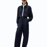 Pantaloni gessati con tasche cargo 107708A3MC EL1 PINKO Blu/grigio 
