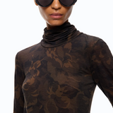 Dolcevita con stampa camouflage floreale 107735A3MT SD3 PINKO Mult.verde/nero 