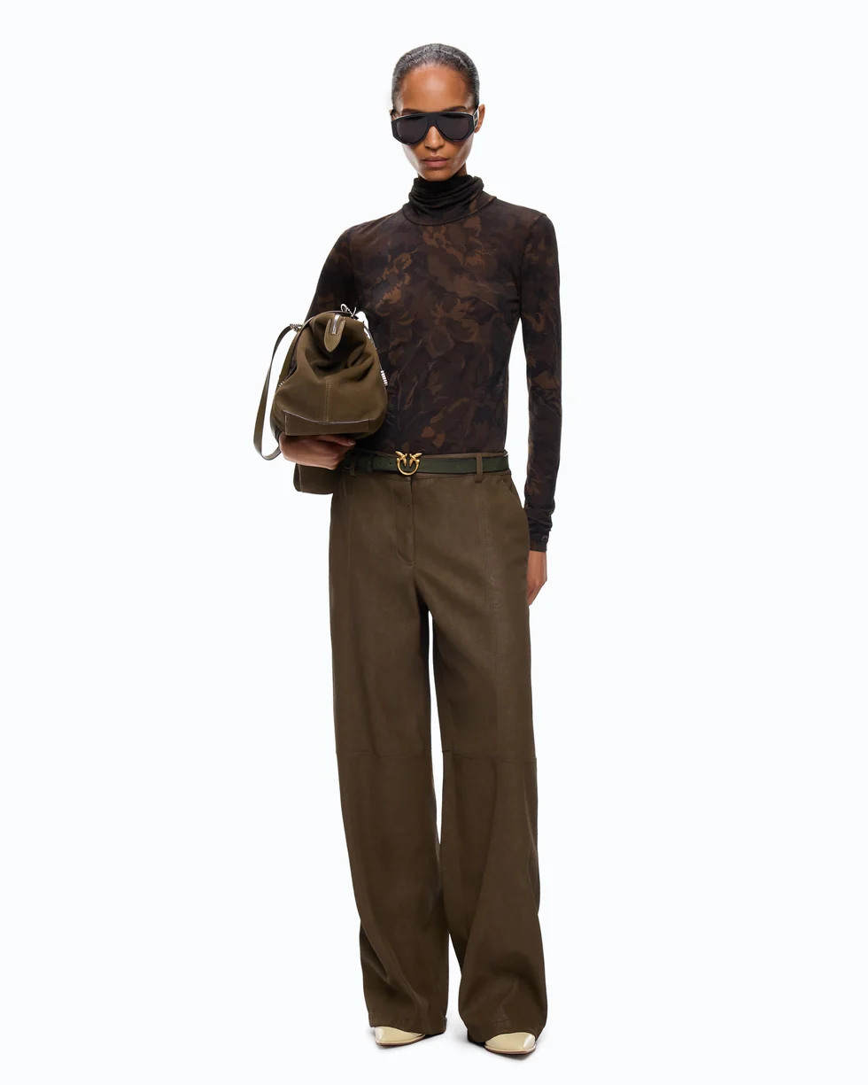 Dolcevita con stampa camouflage floreale 107735A3MT SD3 PINKO Mult.verde/nero 