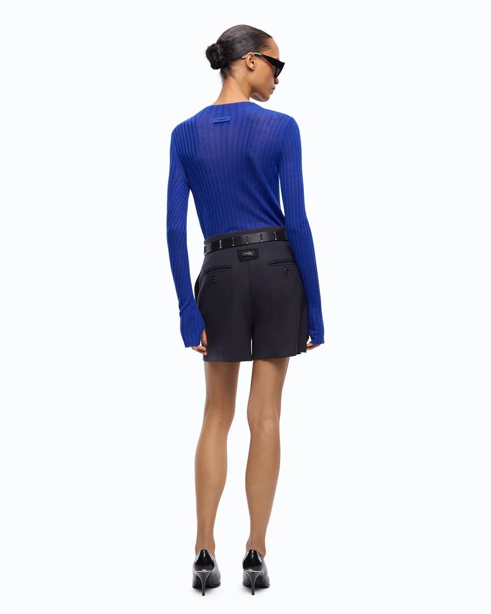 Maglia leggera a coste 107834A2Z6 F90 PINKO Blu mazzarino 