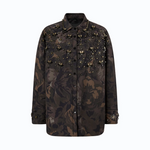 Overshirt in tela tecnica con stampa camouflage floreale 107916A3LY SD3 PINKO Mult.verde/nero 