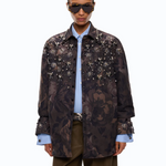 Overshirt in tela tecnica con stampa camouflage floreale 107916A3LY SD3 PINKO Mult.verde/nero 
