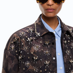 Overshirt in tela tecnica con stampa camouflage floreale 107916A3LY SD3 PINKO Mult.verde/nero 