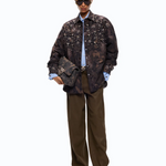 Overshirt in tela tecnica con stampa camouflage floreale 107916A3LY SD3 PINKO Mult.verde/nero 