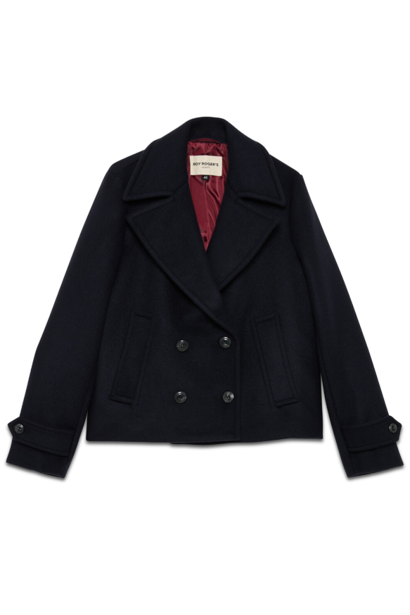 Peacot in lana RND398 T706 XXXX C0048 ROY ROGER'S Blue navy 