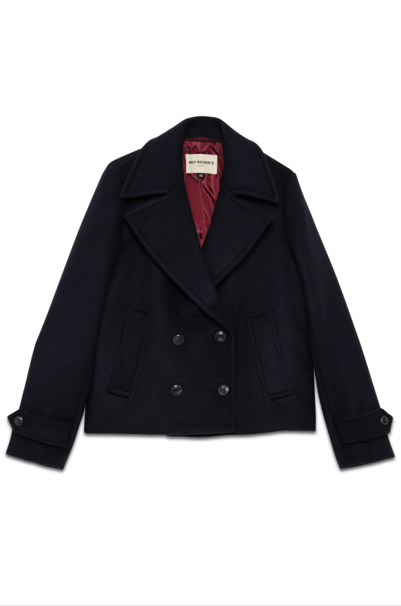 Peacot in lana RND398 T706 XXXX C0048 ROY ROGER'S Blue navy 