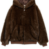 Bomber con cappuccio in ecopelliccia RND90446 CT03 XXXX C0107 ROY ROGER'S Brown 
