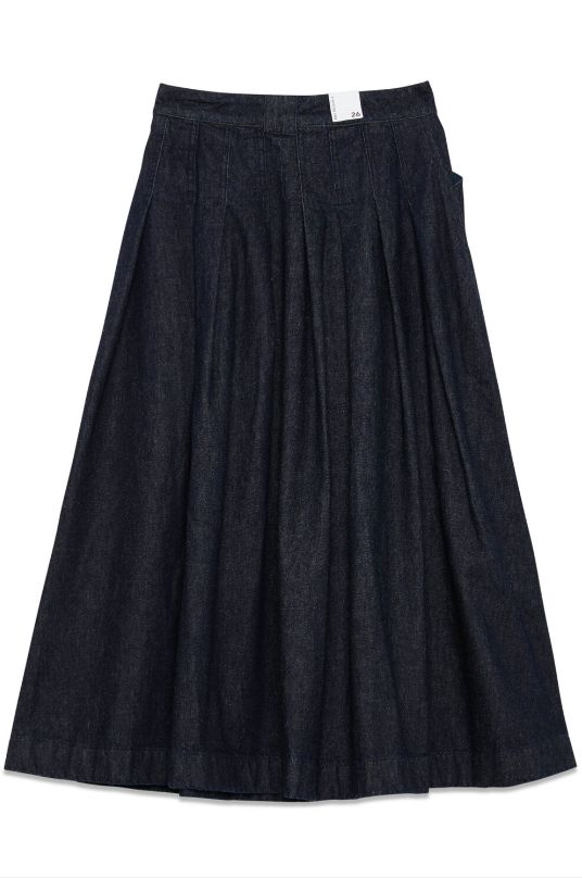 Gonna con pinses in tela denim RND90270 D402 0021 C0999 ROY ROGER'S Rinse denim 