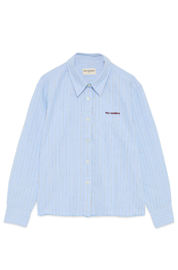 Camicia in cotone a righe RND90295 CT16 0124 C0027 ROY ROGER'S Celeste 
