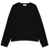 Maglia girocollo con applicazioni RND90413 CV03 XXXX C0020 ROY ROGER'S Black 