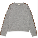 Maglia girocollo con applicazioni RND90413 CV03 XXXX C0734 ROY ROGER'S Grey 