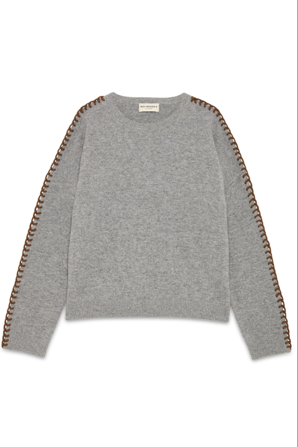Maglia girocollo con applicazioni RND90413 CV03 XXXX C0734 ROY ROGER'S Grey 