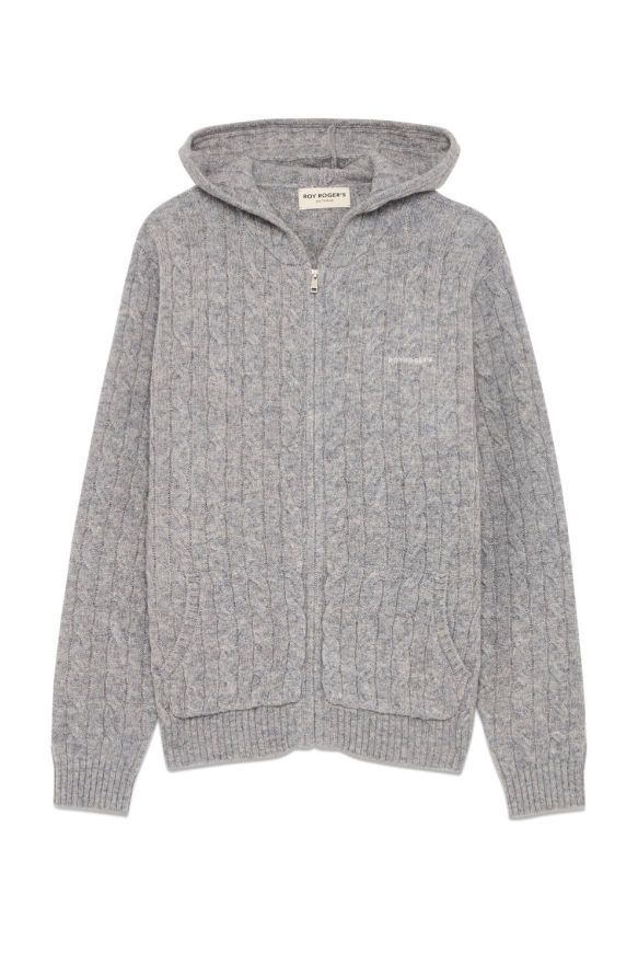 Maglia in lana con zip e cappuccio RND90424 CV60 XXXX C0094 ROY ROGER'S Grey 