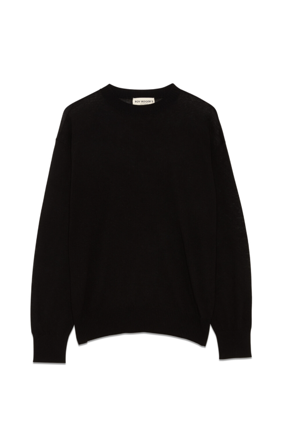 Maglia in merinos girocollo RND90427 CV63 XXXX C0020 ROY ROGER'S Black 