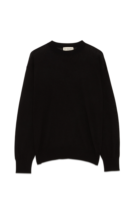 Maglia in merinos girocollo RND90427 CV63 XXXX C0020 ROY ROGER'S Black 