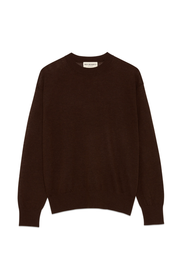 Maglia in merinos girocollo RND90427 CV63 XXXX C0241 ROY ROGER'S Brown 