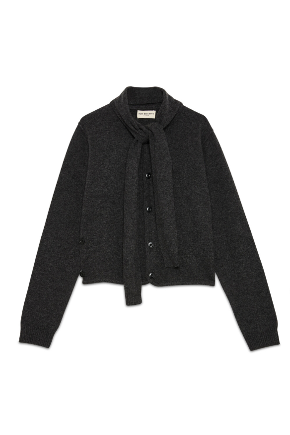 Cardigan in lana merinos RND90428 CV60 C0052 ROY ROGER'S Grey 