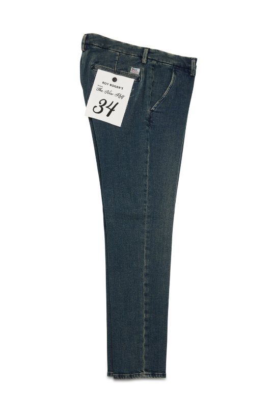 Pantalone in tela denim " used look " RRU013 D367 0549 C0999 ROY ROGER'S Denim 