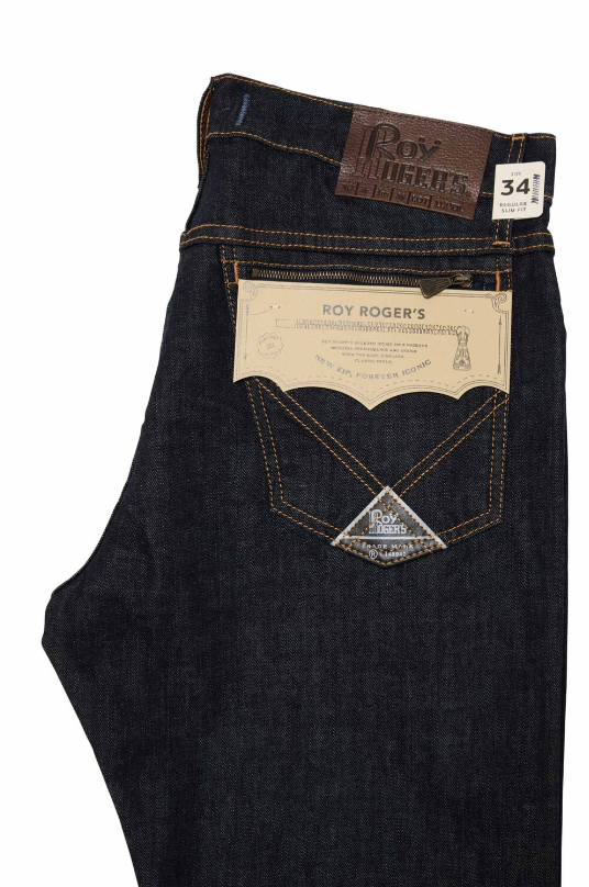 Jeans vestibilità comoda con zip alle tasche posteriori RRU074 D021 0021 C0999 ROY ROGER'S Denim 