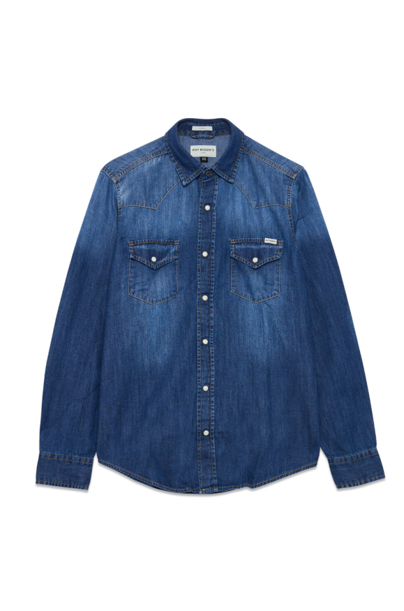 Camicia western in denim stone washed RRX998 CG34 3230 C0999 ROY ROGER'S Denim 