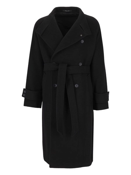 Cappotto doppiopetto con cintura HERON 770116 N3523 2111 TAGLIATORE Nero 