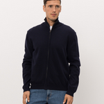 Maglia con zip CFWOKN2064MRUF5094 3989 WOOLRICH Melton blue 