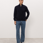 Maglia con zip CFWOKN2064MRUF5094 3989 WOOLRICH Melton blue 