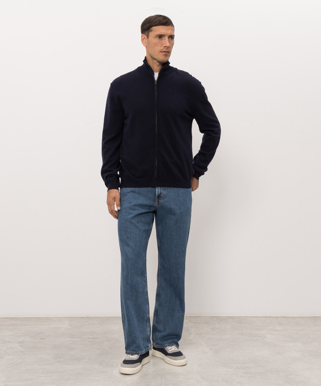 Maglia con zip CFWOKN2064MRUF5094 3989 WOOLRICH Melton blue 