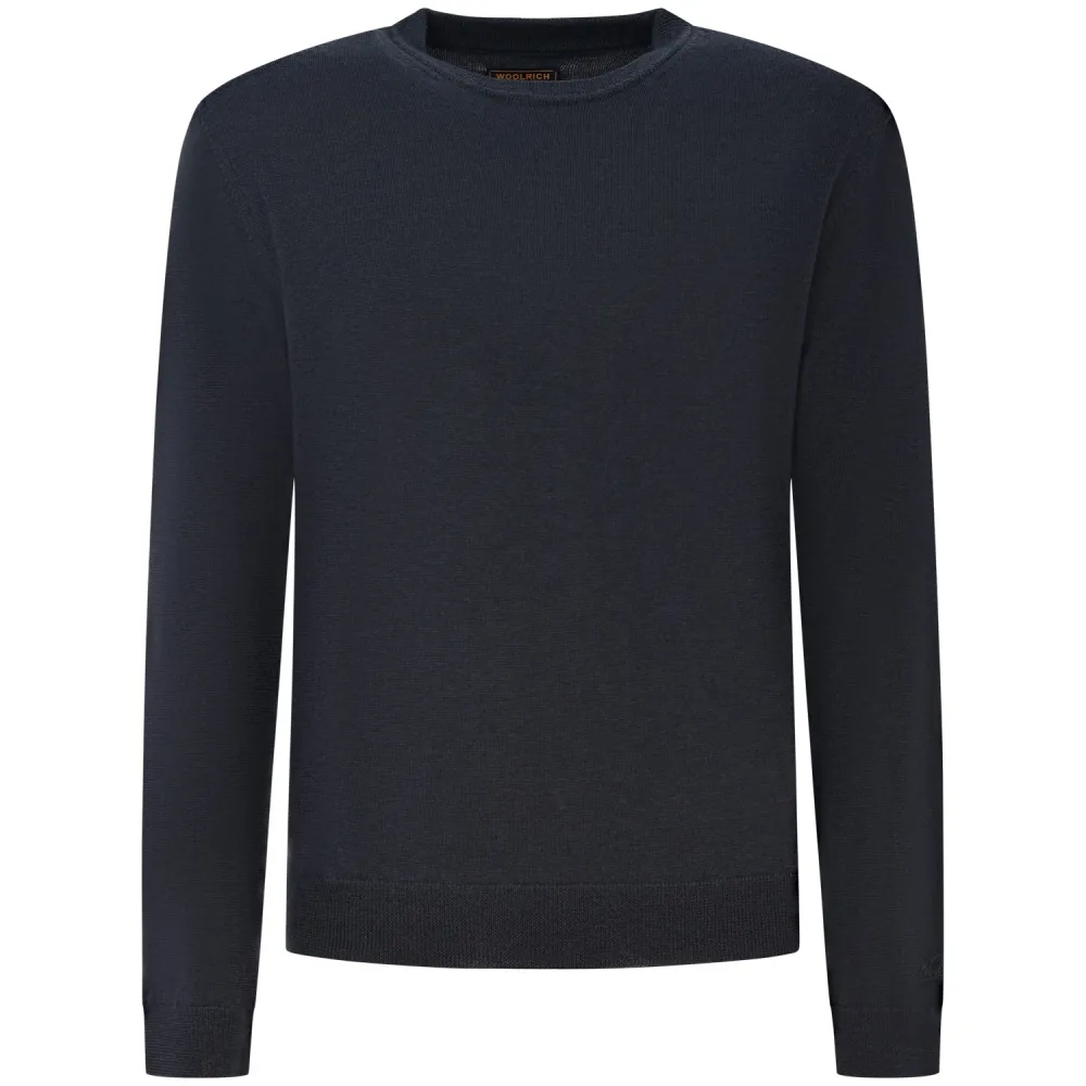 Maglia girocollo in merinos CFWOKN2091MRUF5111 3989 WOOLRICH Melton blue 